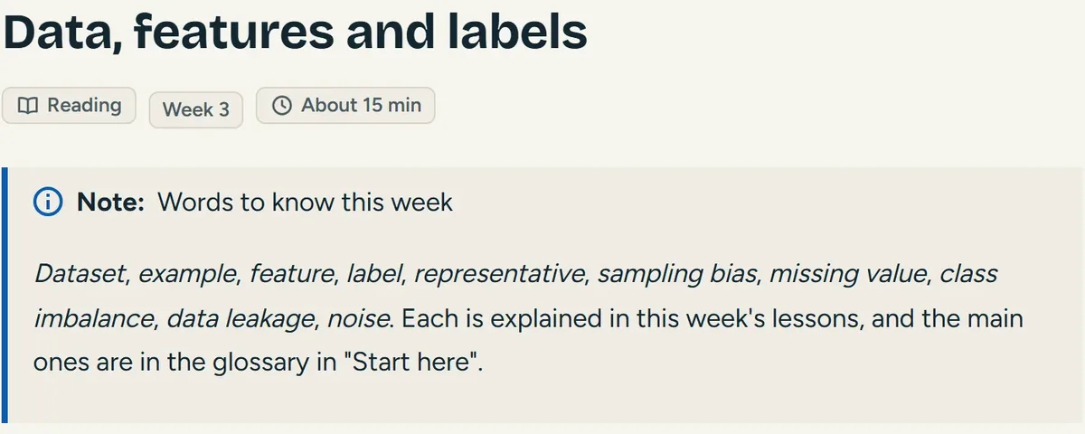 A Rowmio demo reading lesson with a heading and a highlighted note.